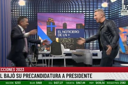 Alejandro Fantino y Pablo Rossi se saludaron con un efusivo abrazo