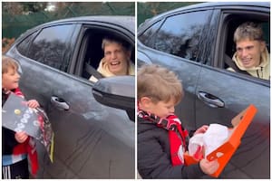 Alejandro Garnacho sorprendió a un hincha y el video se viralizó en las redes