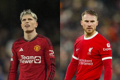 Alejandro Garnacho y Alexis Mac Allister, figuras de Manchester United y Liverpool, serían titulares en el partido de este domingo