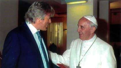 Alejandro Roemmers en uno de sus encuentros con el papa Francisco