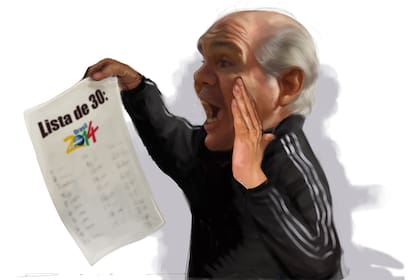 Alejandro Sabella hizo el primer corte. Sólo 23 de estos 30 futbolistas jugarán el Mundial