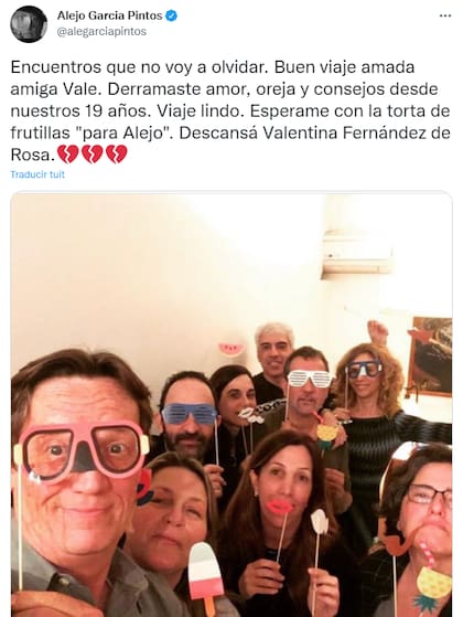 Alejo García Pintos también compartió su pesar por el fallecimiento de su amiga