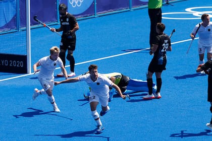 Alemania festeja uno de los tres goles del 3-1 ante los Leones, que quedan eliminados y ya no pueden revalidar el oro olímpico de Río 2016.