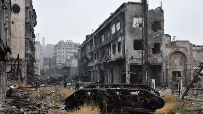 Alepo después de un bombardeo