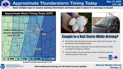 Alerta máxima en Chicago: NWS pronostica tormentas severas con granizo de siete cm y vientos de 120 km/h esta tarde noche