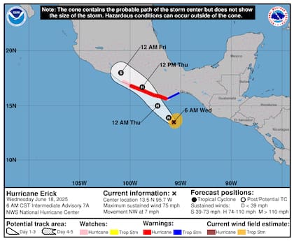 Alerta máxima en Oaxaca y Guerrero: Erick impactará con lluvias de hasta 500 mm