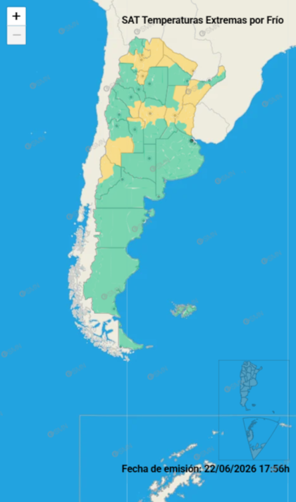 Alerta por frío extremo en la Argentina