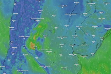Alerta por viento en nueve provincias.