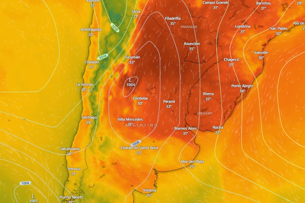 Alerta roja por calor en el norte, y amarilla por tormentas en el centro del país.