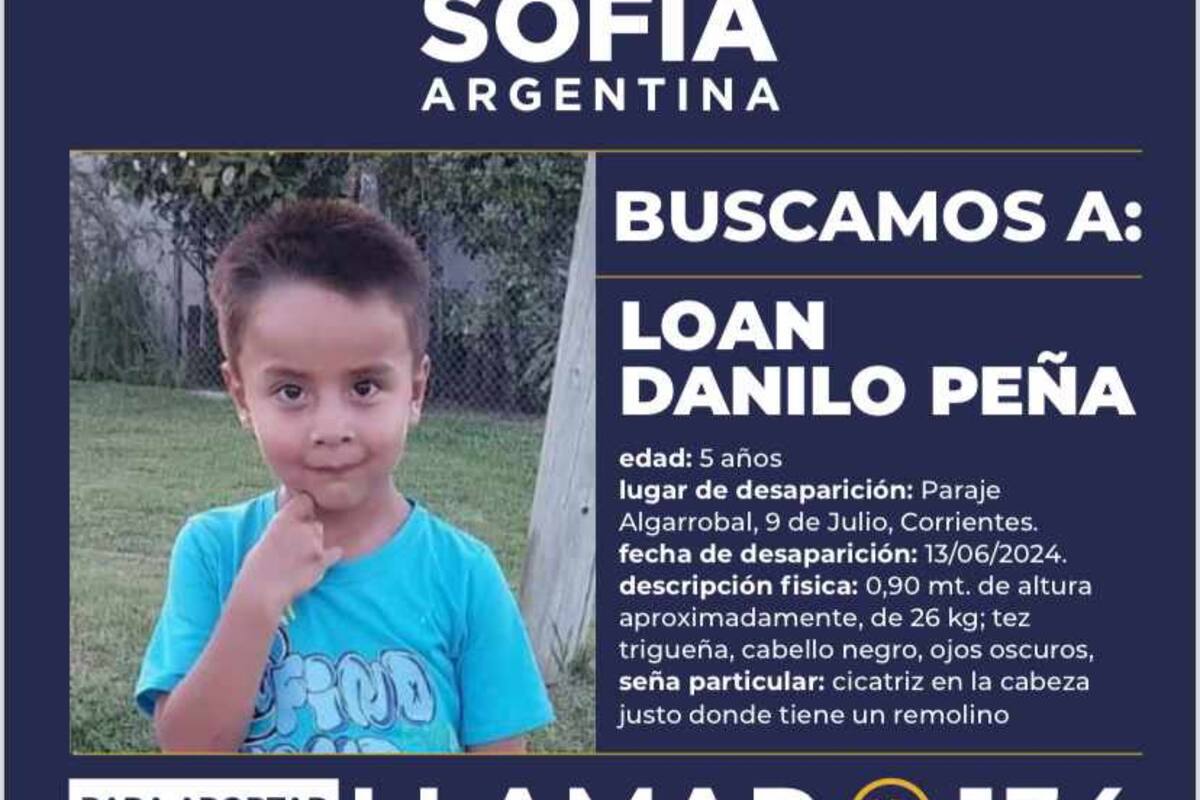 Alerta Sofía por la desaparición de Loan Danilo Peña
