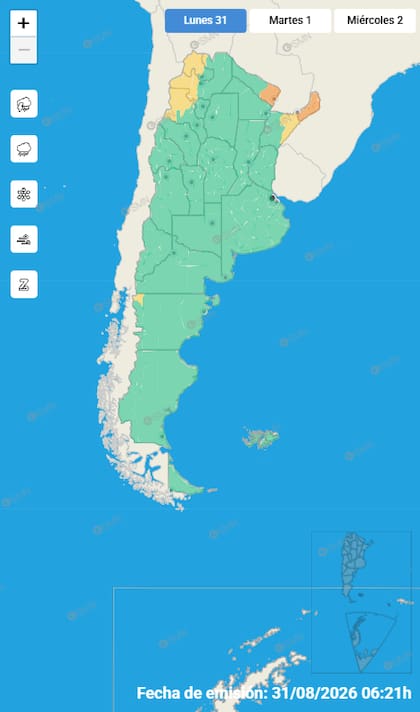 Alertas para el lunes 31 de agosto de 2026