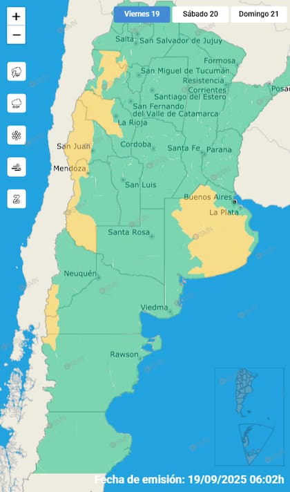 Alertas para este viernes 19 de septiembre.