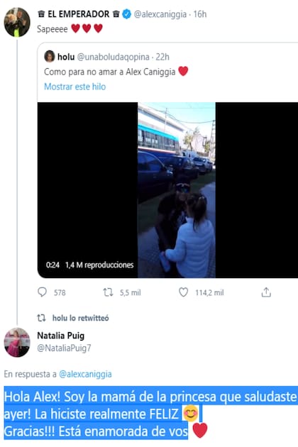Alex Caniggia se volvió viral por el tierno gesto que tuvo con una niña