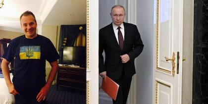 Alex Konanykhin, a la izquierda y Vladimir Putin, a la derecha; hasta ahora no ha habido ningún pronunciamiento por parte del Kremlin