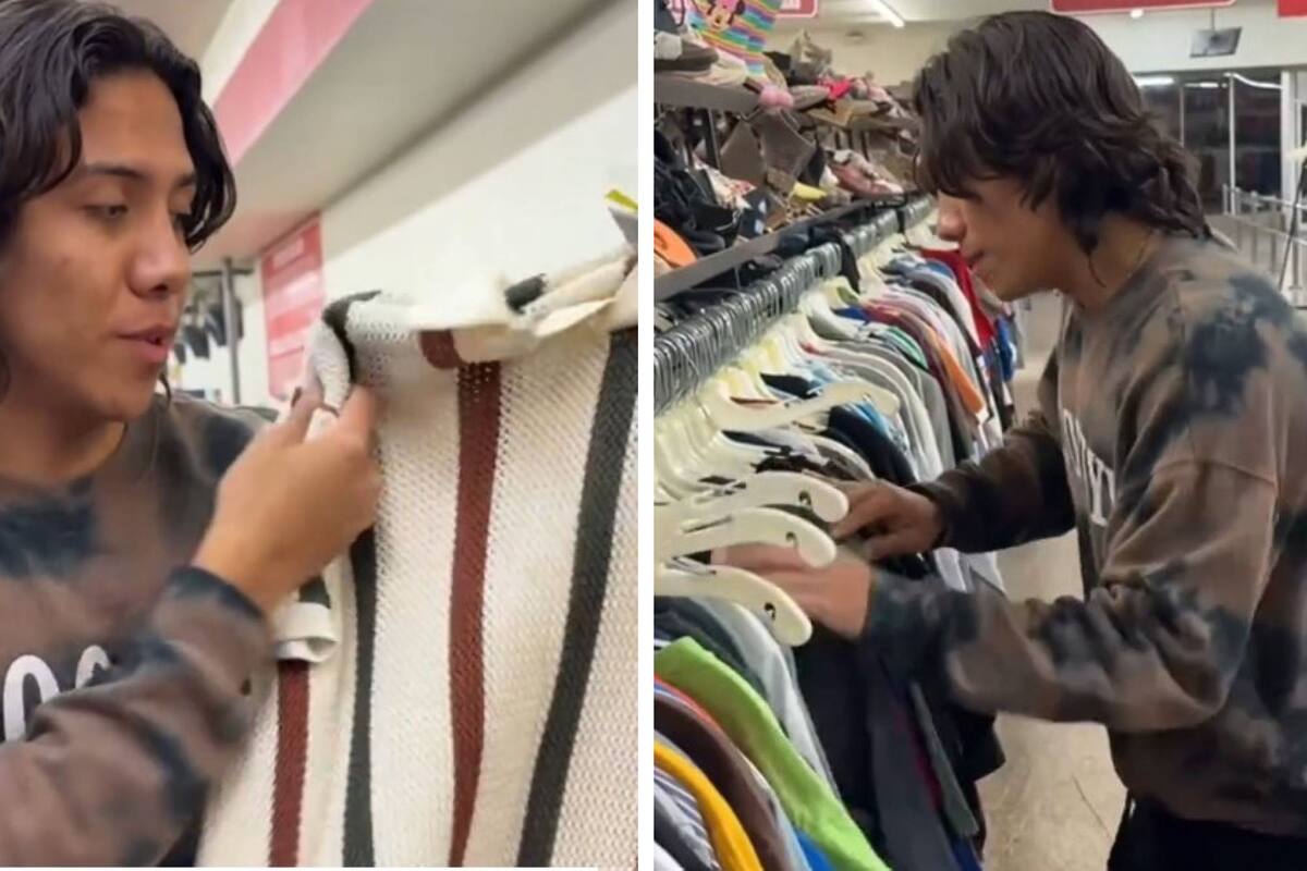 Alex muestra en su clip una camiseta de la marca Zara, por US$ 2.