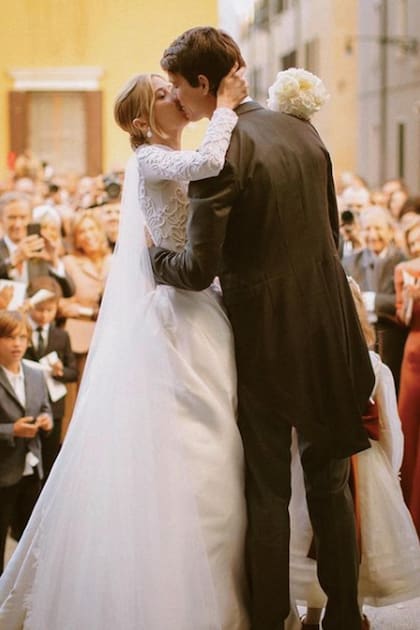 Alexandre compartió una foto del momento más lindo de la ceremonia, en la iglesia de Santa María Assunta de Venecia.