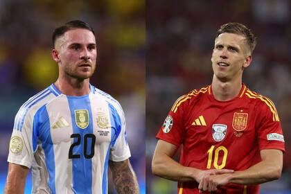 Alexis Mac Allister y Dani Olmo manejan los hilos de la selección argentina y España; ambos mediocampistas están en un buen momento