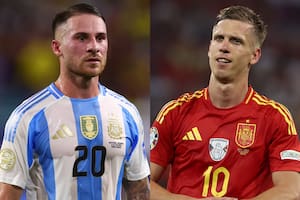 Alexis Mac Allister y Dani Olmo, mediocampistas de la selección argentina y España, respectivamente, se enfrentarán en la Finalissima