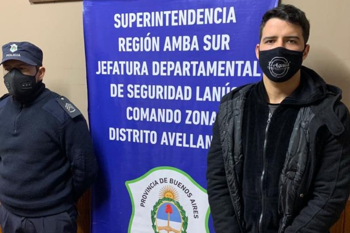 Alexis Zárate, en el momento del arresto