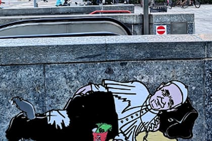 "Papa Francesco Clochard", mural del artista Alexsandro Palombo que desde las paredes de Milán pide por los nuevos pobres del coronavirus
