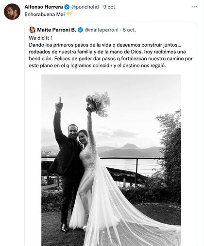 Alfonso Herrera no acudió a la boda de Maite Perroni