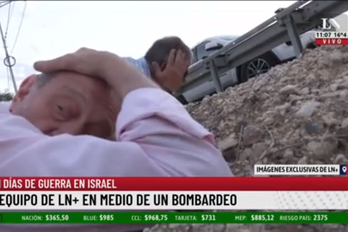 Alfredo Leuco y el equipo de LN+ se cubrieron en el medio de un bombardeo en Israel