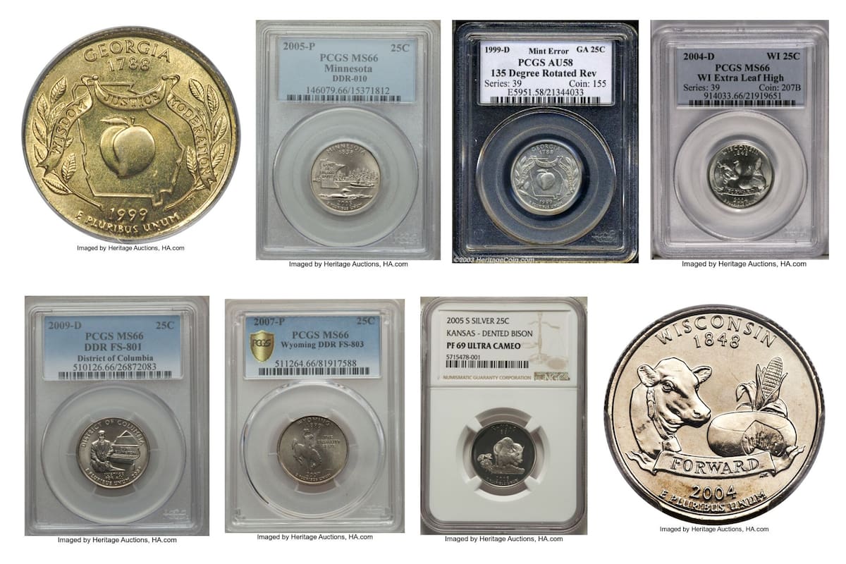 Algunas de estas piezas defectuosas alcanzaron precios de miles de dólares en subastas, convirtiéndose en verdaderos tesoros para los entusiastas de la numismática (Foto Heritage Auctions)