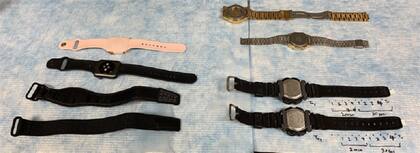 Algunas de las correas de reloj analizadas en el estudio