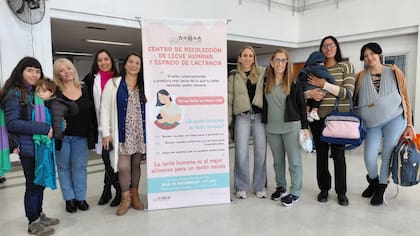 Algunas de las donantes del Hospital de Moreno, durante un encuentro sobre donación de leche materna