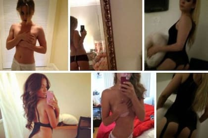 Algunas de las fotos íntimas subidas a la web por el hacker