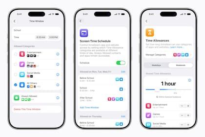 Algunas de las funciones de control parental que llegan con iOS 27