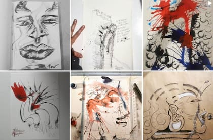 Algunas de las ilustraciones compartidas por Florencia en uno de sus perfiles de Instagram