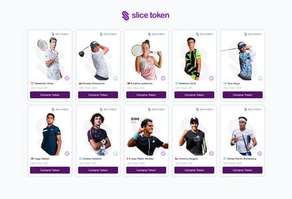 Algunas de las opciones de Slice Token