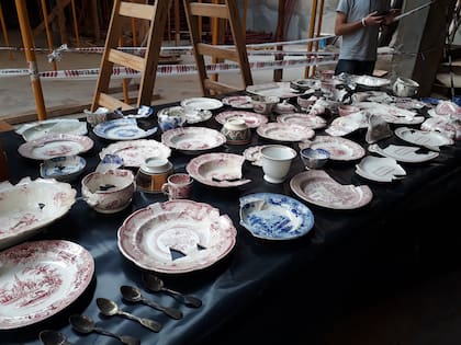 Algunas de las piezas encontradas, que se expondrán en un museo de sitio