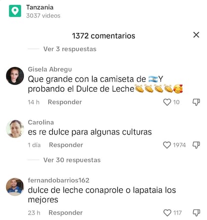 Algunas de las reacciones por parte de los usuarios en TikTok