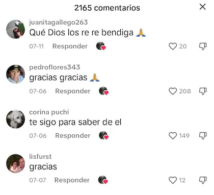 Algunas de las reacciones por parte de los usuarios en TikTok