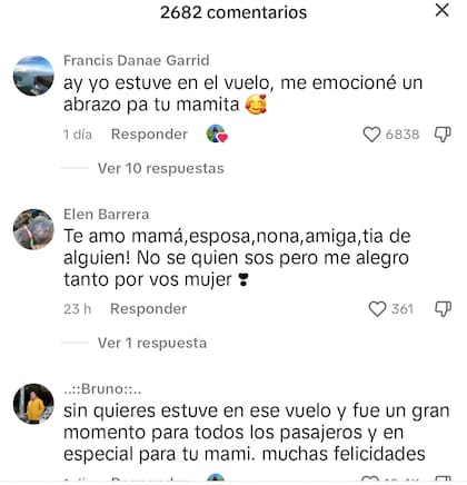 Algunas de las reacciones por parte de los usuarios en el posteo