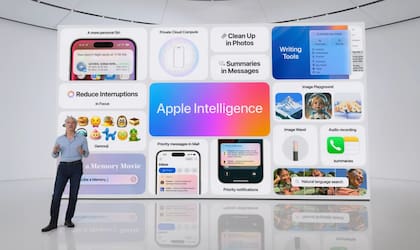 Algunas funciones de Apple Intelligence, que estará disponible en el invierno de 2024 en inglés