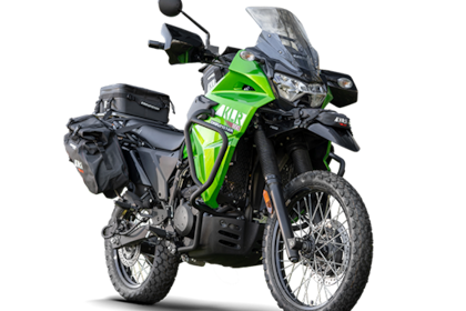 Algunas marcas decidieron incorporar modelos más caros y de mayor cilindarada para fomentar su compra; en imagen, la Kawasaki KLR 650 Enduristan, incluida en el programa de Cuota Simple