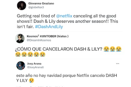Algunas quejas de los usuarios en Twitter tras la cancelación de la serie