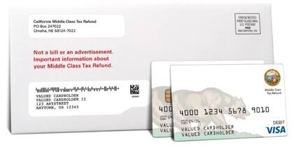 Algunos contribuyentes recibieron su pago en una tarjeta de débito que fue enviada por correo