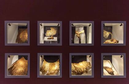 Algunos de los accesorios encontrados junto a las momias de Chinchorro exhibidos en el Museo San Miguel de Azapa.