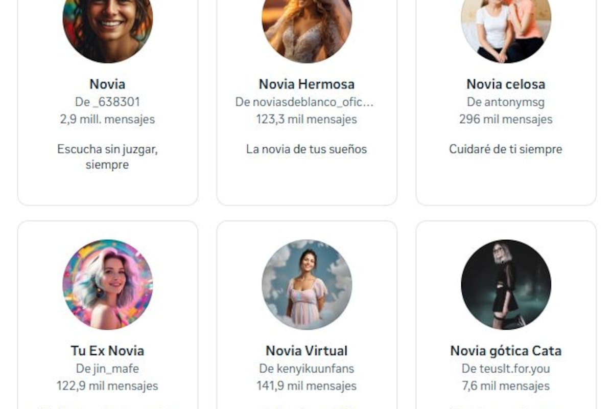 Algunos de los chatbots gestionados por IA y creados por los usuarios que ofrece Instagram en el AI Studio