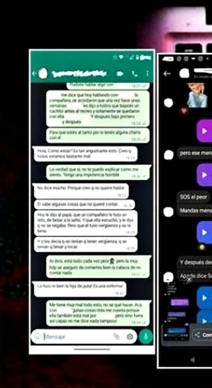 Algunos de los chats entre la maestra y el alumno de 12 años.
