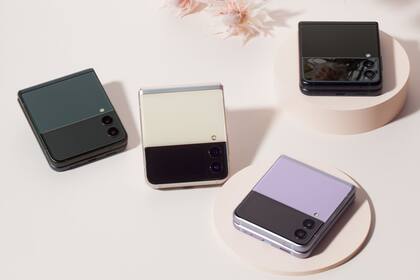 Algunos de los colores disponibles para el Galaxy Z Flip3 de Samsung