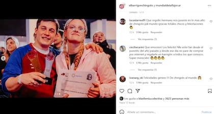 Algunos de los comentarios de felicitaciones que recibieron los creadores de El Barrigón Chingolo