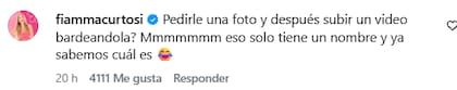 Algunos de los comentarios de los fanáticos de la China Suárez (Foto: Captura Instagram/@emilia_maza)