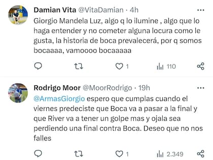 Algunos de los comentarios por parte de los hinchas en la publicación de Armas