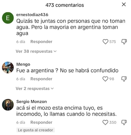 Algunos de los comentarios por parte de los usuarios argentinos, quienes se mostraron enojados por los dichos