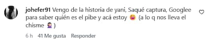Algunos de los comentarios que desataron los rumores de Yanina Latorre (Foto: Captura Instagram/@francodeambrosi)